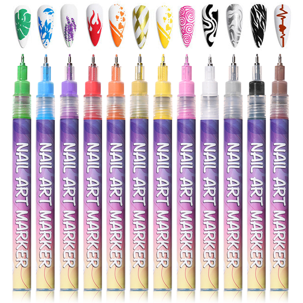 12 Colors Nail Art Pens Set
