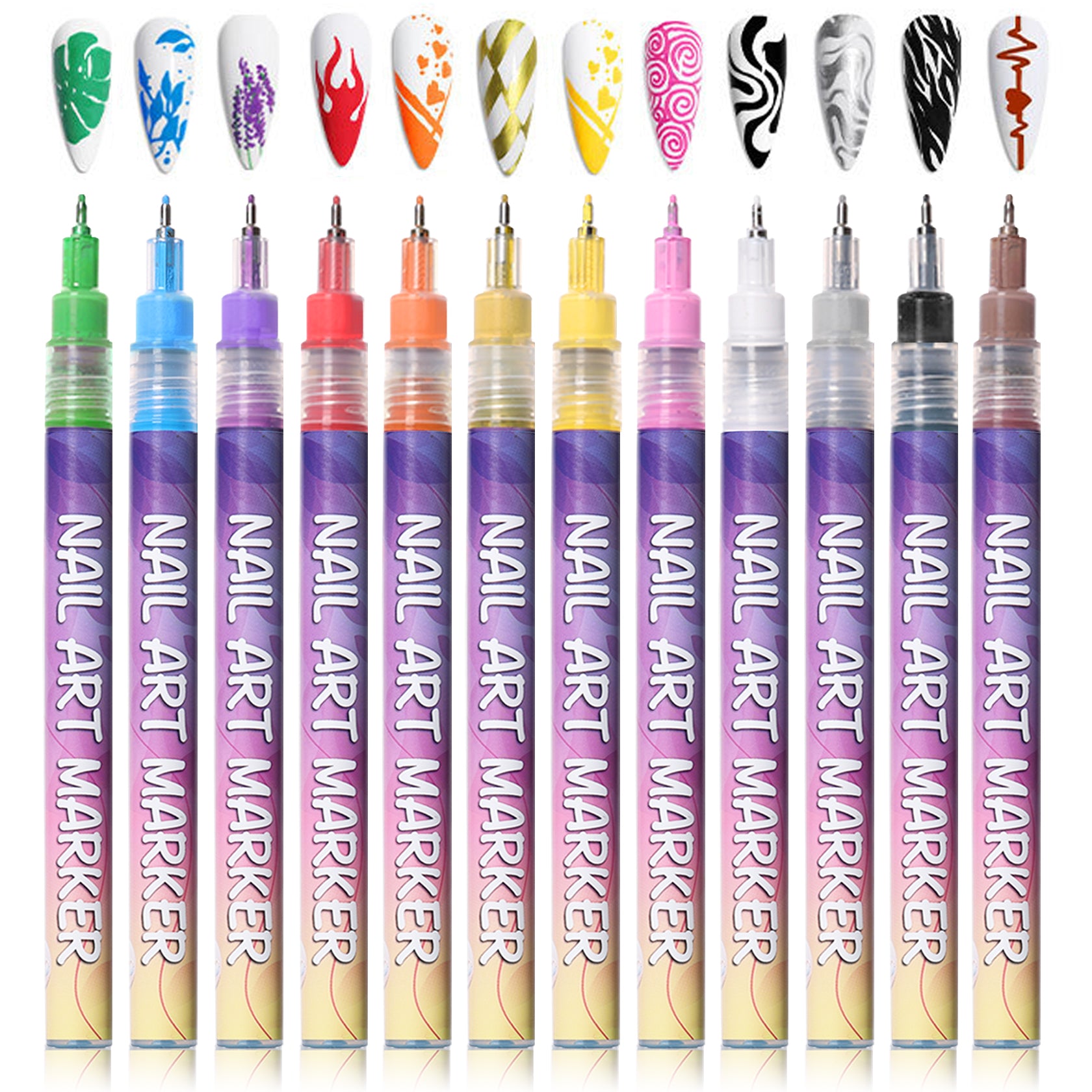 12 Colors Nail Art Pens Set