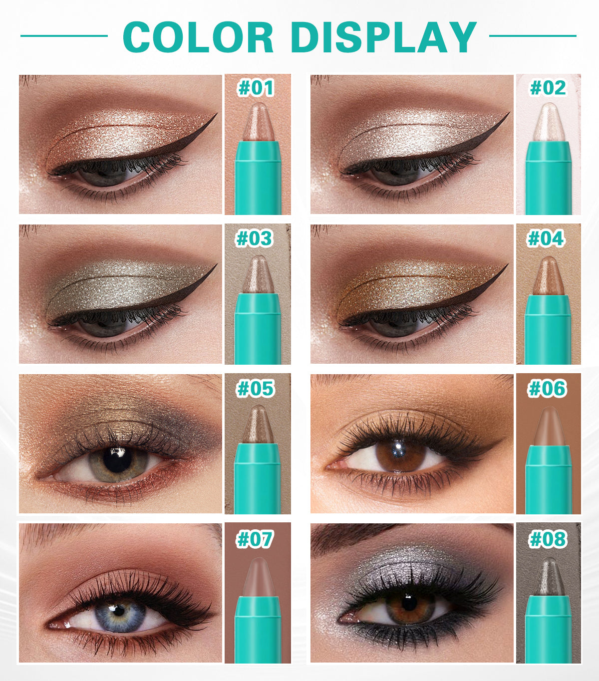 QIUFSSE 8Pcs Eyeshadow Stick