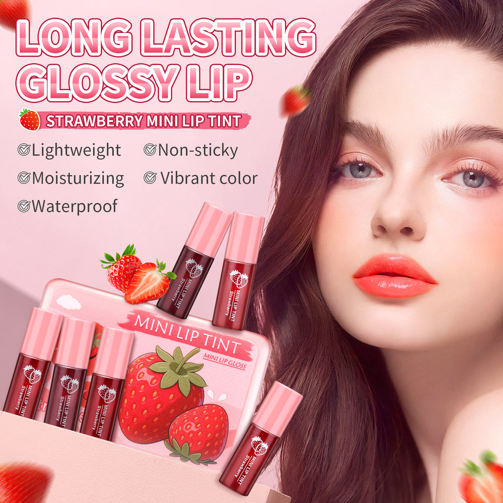 QIUFSSE 6 Colors Lip Tint Stain Mini Liquid Lipstick