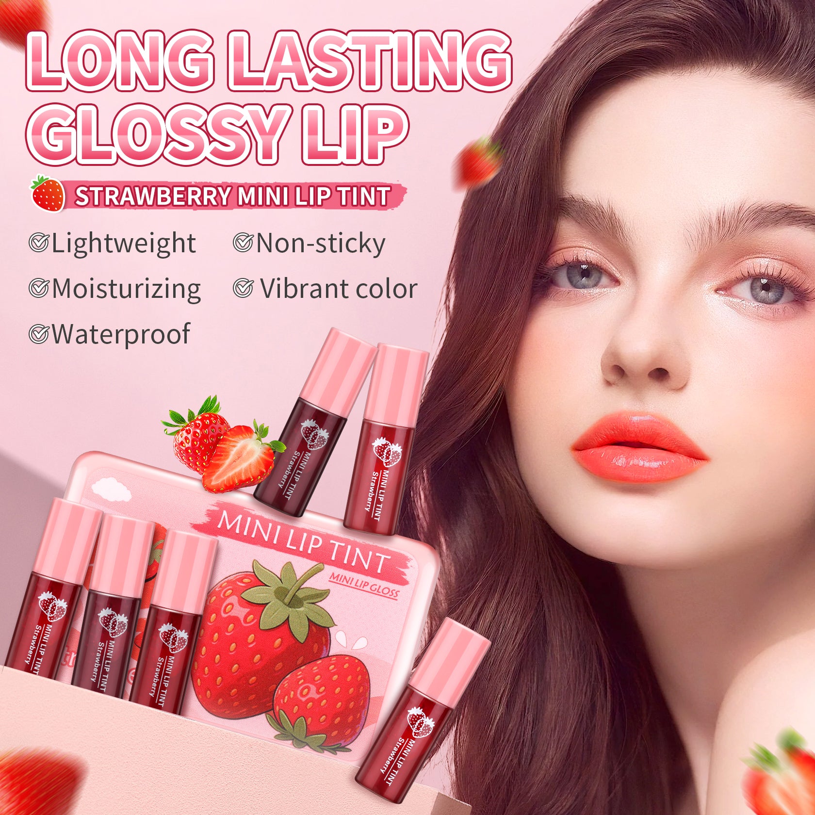 QIUFSSE 6 Colors Lip Tint Stain Mini Liquid Lipstick