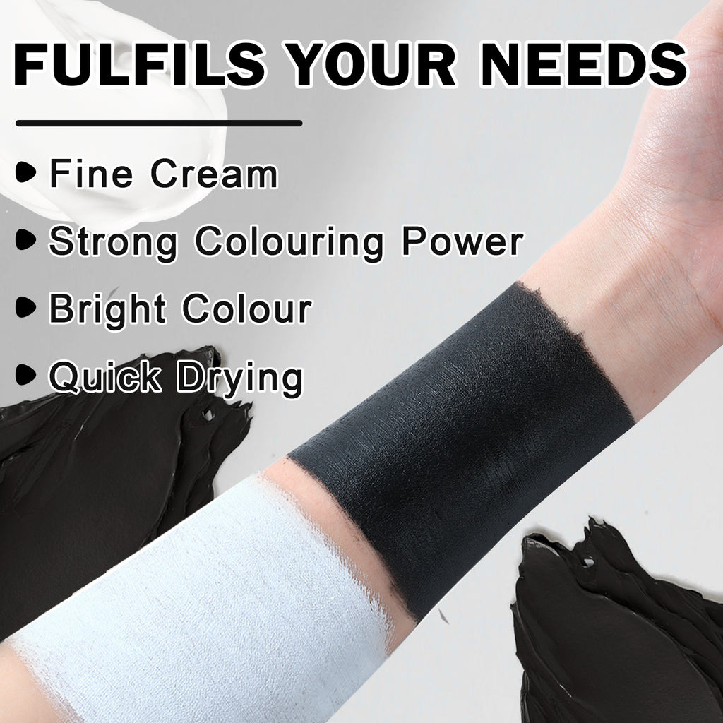 QIUFSSE Black And White Oil Face Body Paint Set