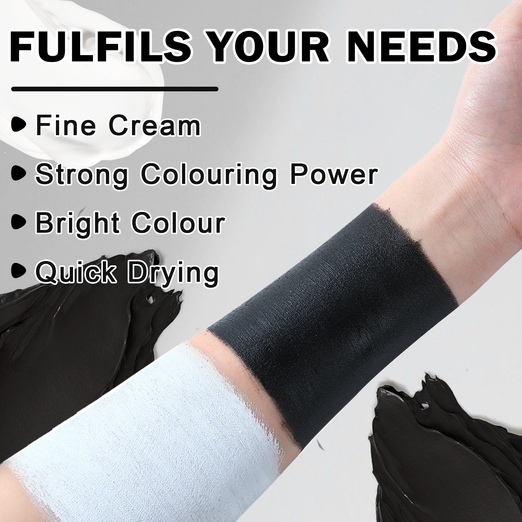 QIUFSSE Black And White Oil Face Body Paint Set