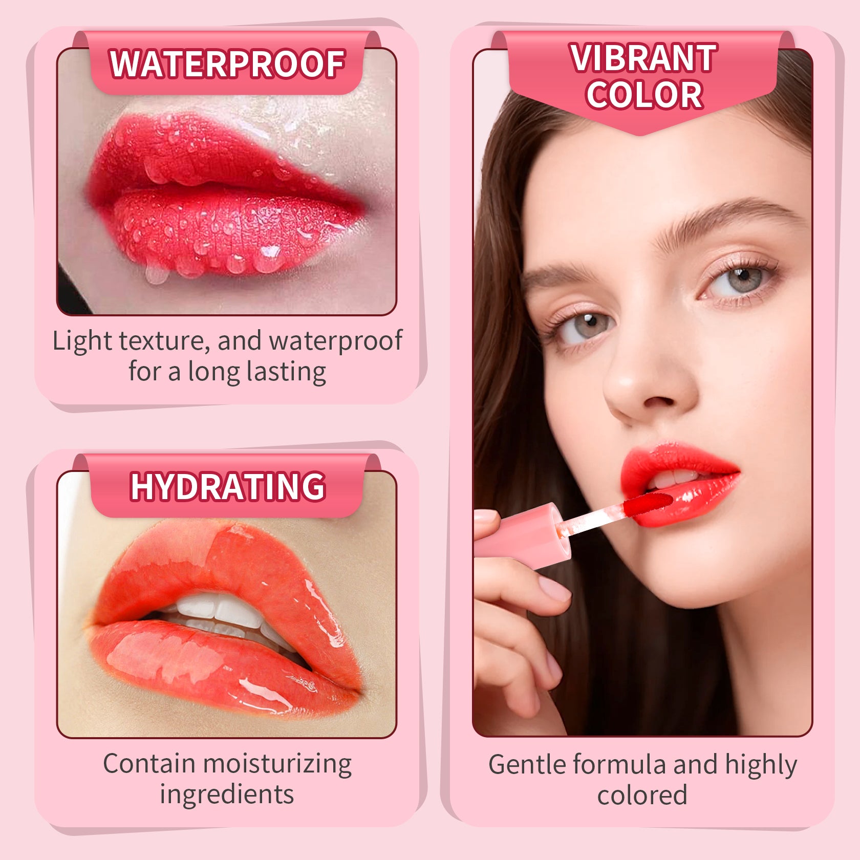 QIUFSSE 6 Colors Lip Tint Stain Mini Liquid Lipstick