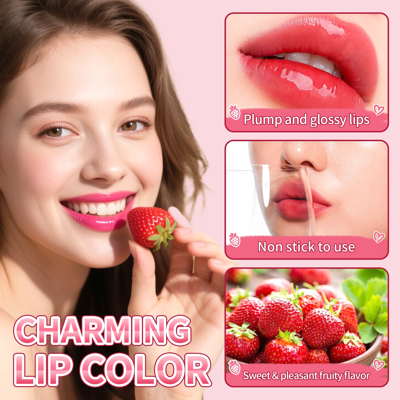 QIUFSSE 6 Colors Lip Tint Stain Mini Liquid Lipstick
