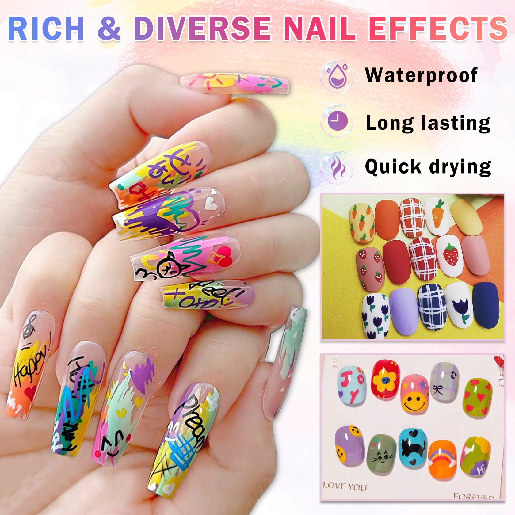 QIUFSSE Colors Nail Art Pens Set