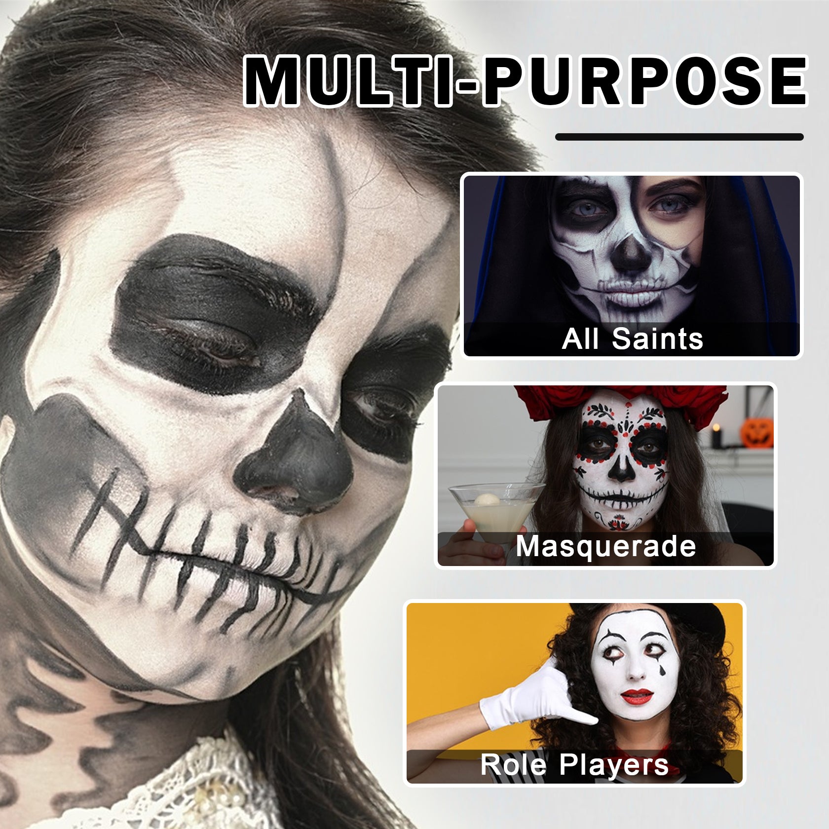 QIUFSSE Black And White Oil Face Body Paint Set