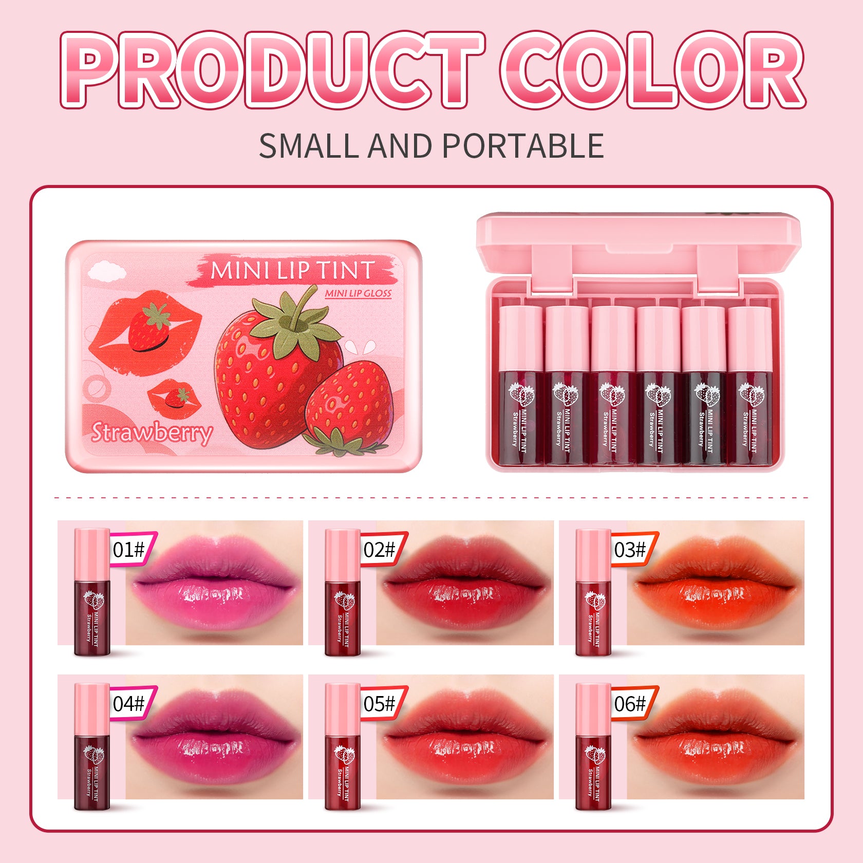 QIUFSSE 6 Colors Lip Tint Stain Mini Liquid Lipstick