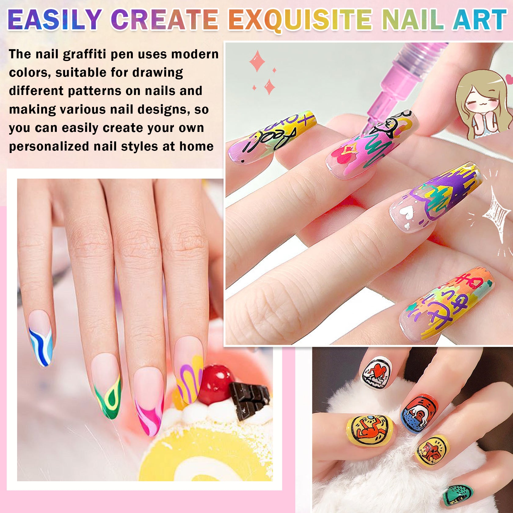 12 Colors Nail Art Pens Set