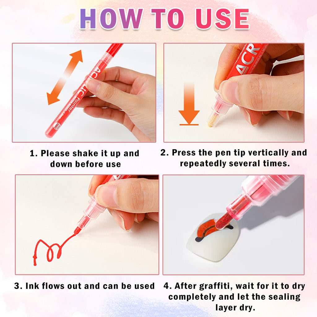 QIUFSSE Colors Nail Art Pens Set