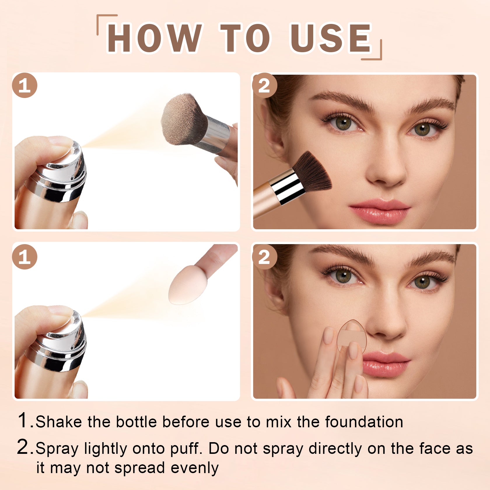 QIUFSSE AirBrush Full Coverage Matte Air Cushion Foundation