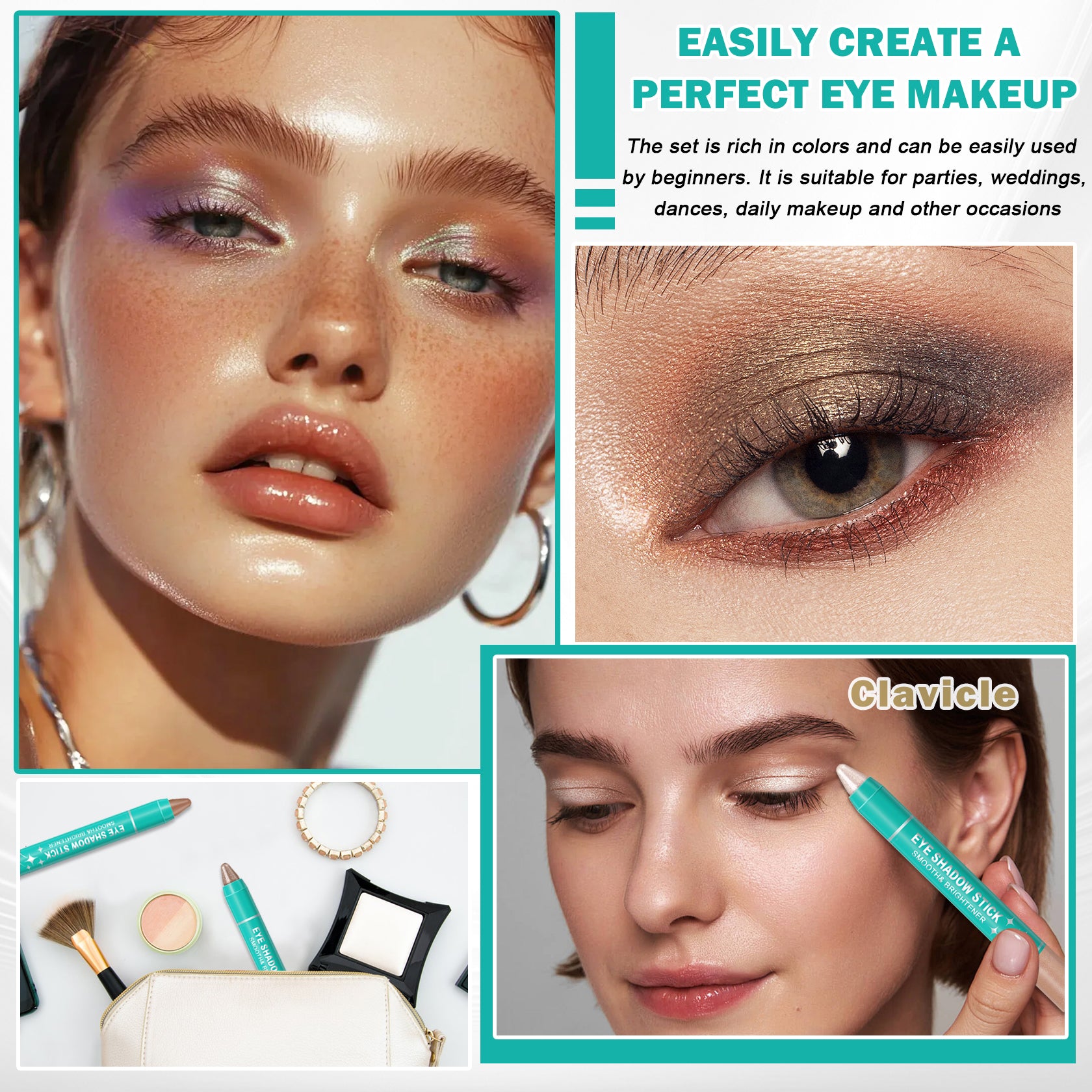 QIUFSSE 8Pcs Eyeshadow Stick