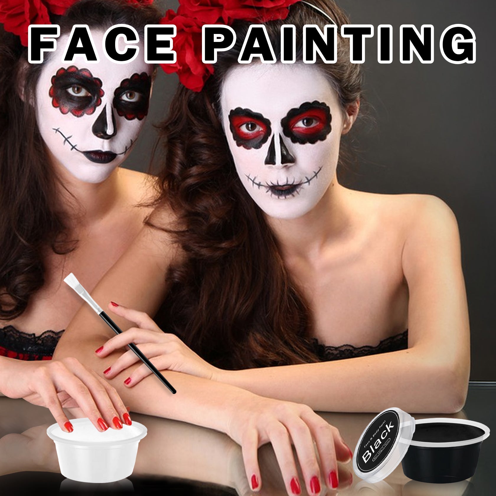 QIUFSSE Black And White Oil Face Body Paint Set