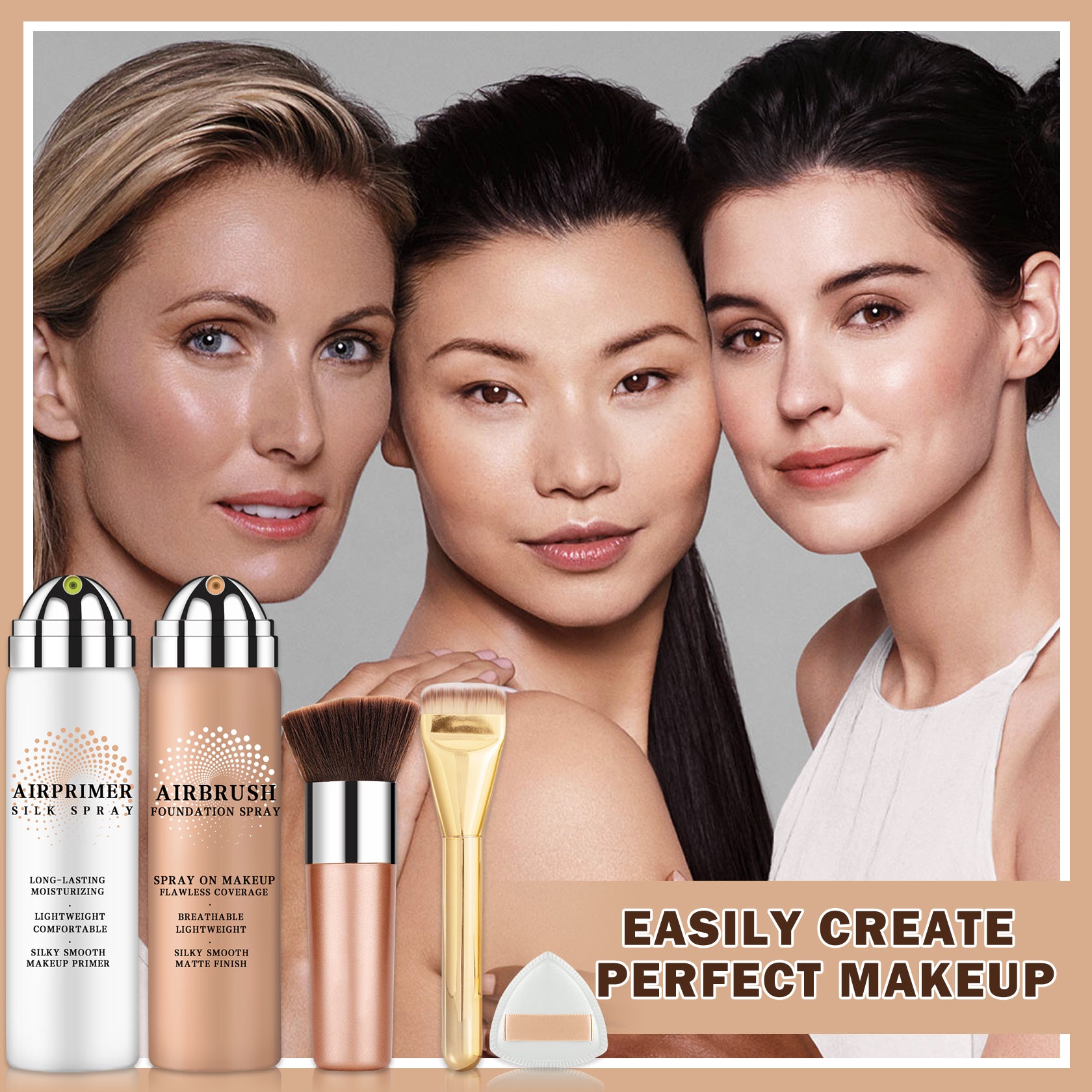 QIUFSSE AirBrush Foundation High Coverage Foundation
