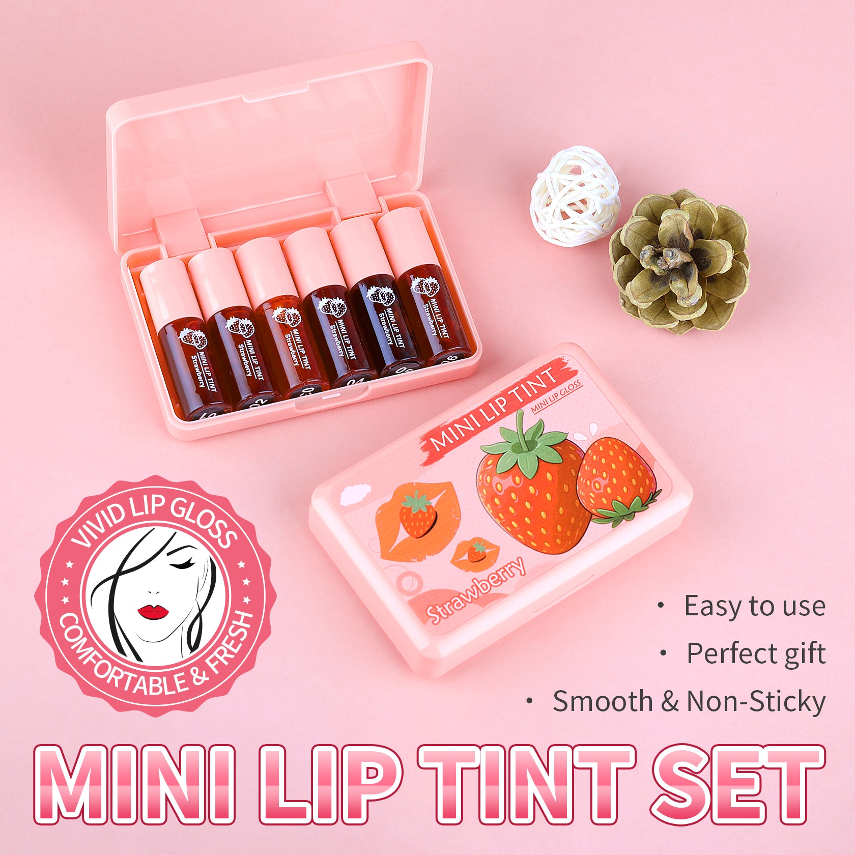 QIUFSSE 6 Colors Lip Tint Stain Mini Liquid Lipstick