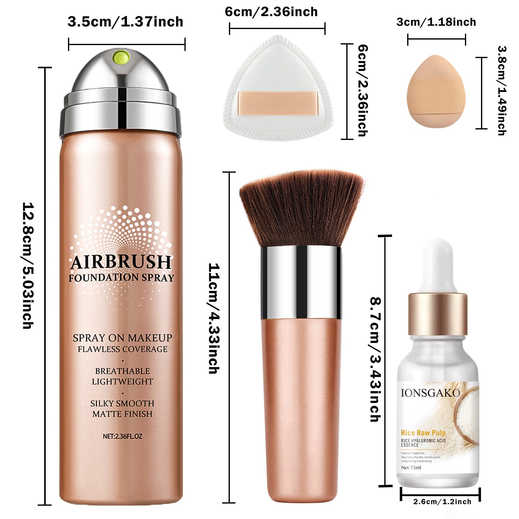 QIUFSSE AirBrush Full Coverage Matte Air Cushion Foundation