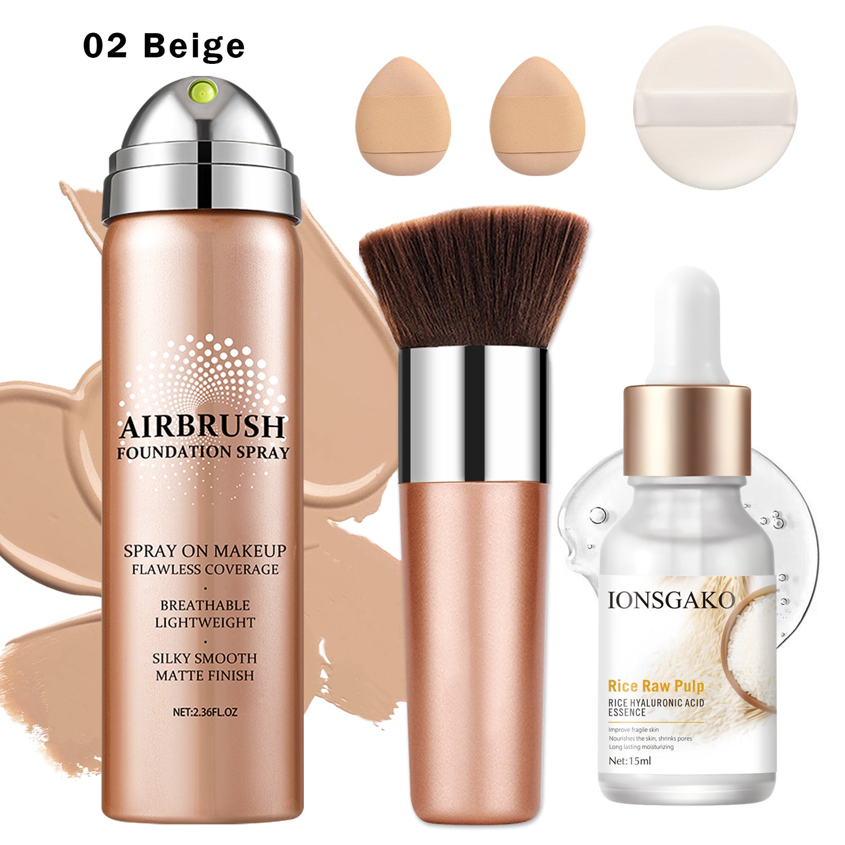 QIUFSSE AirBrush Full Coverage Matte Air Cushion Foundation