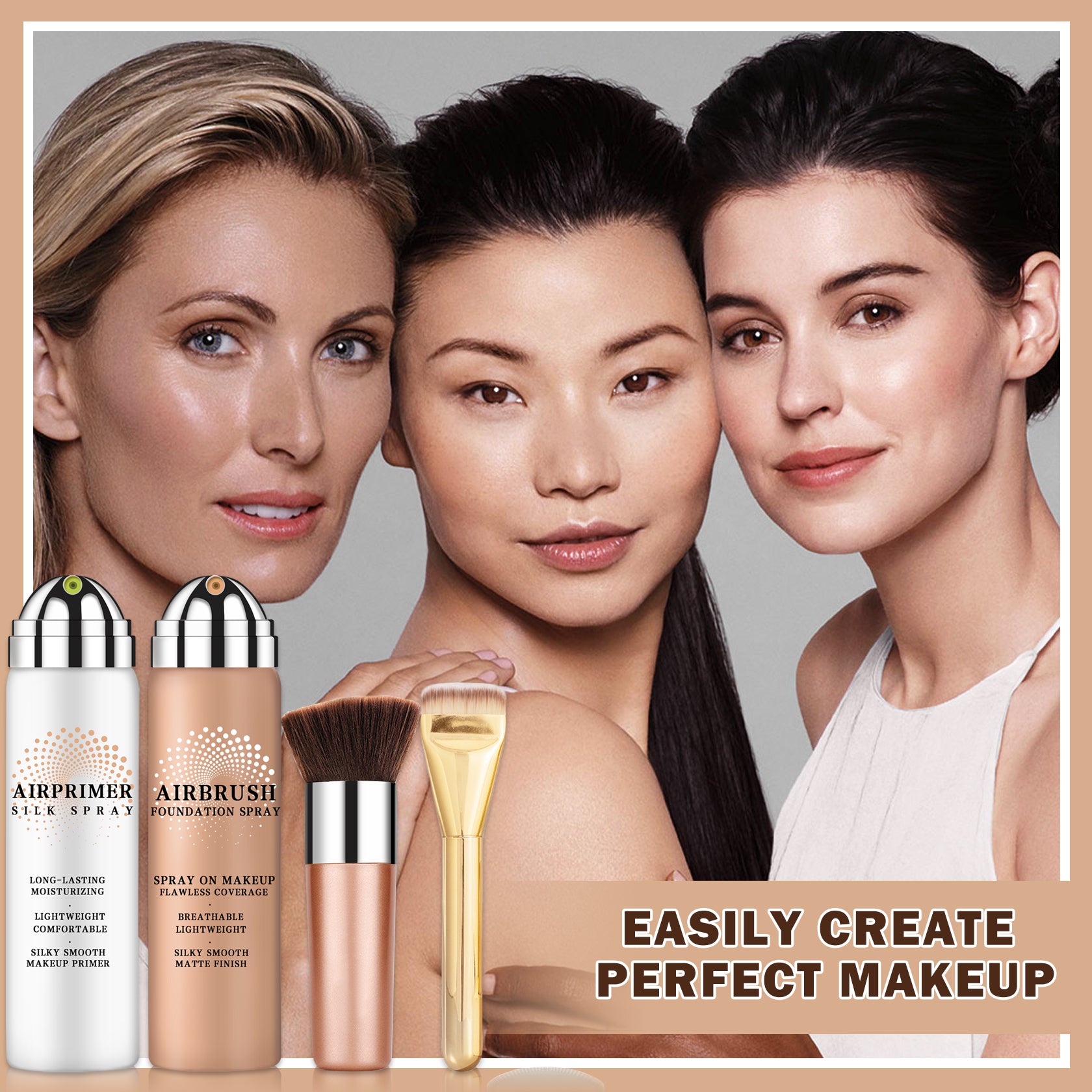 QIUFSSE AirBrush Foundation High Coverage Foundation